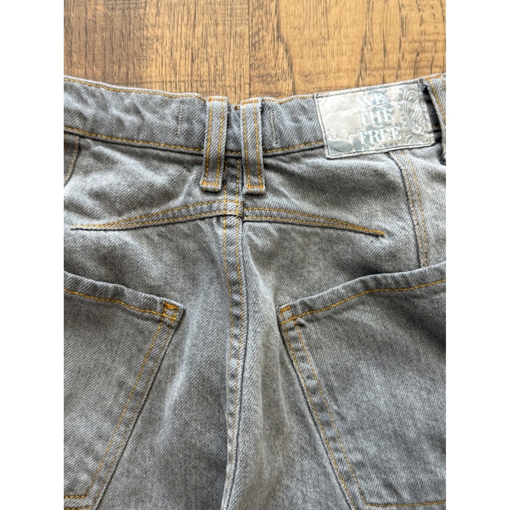 We The Free Womens Barrel Jeans Gray Cropped Wide Leg Denim Size 27 Boho - Picture 3 of 9